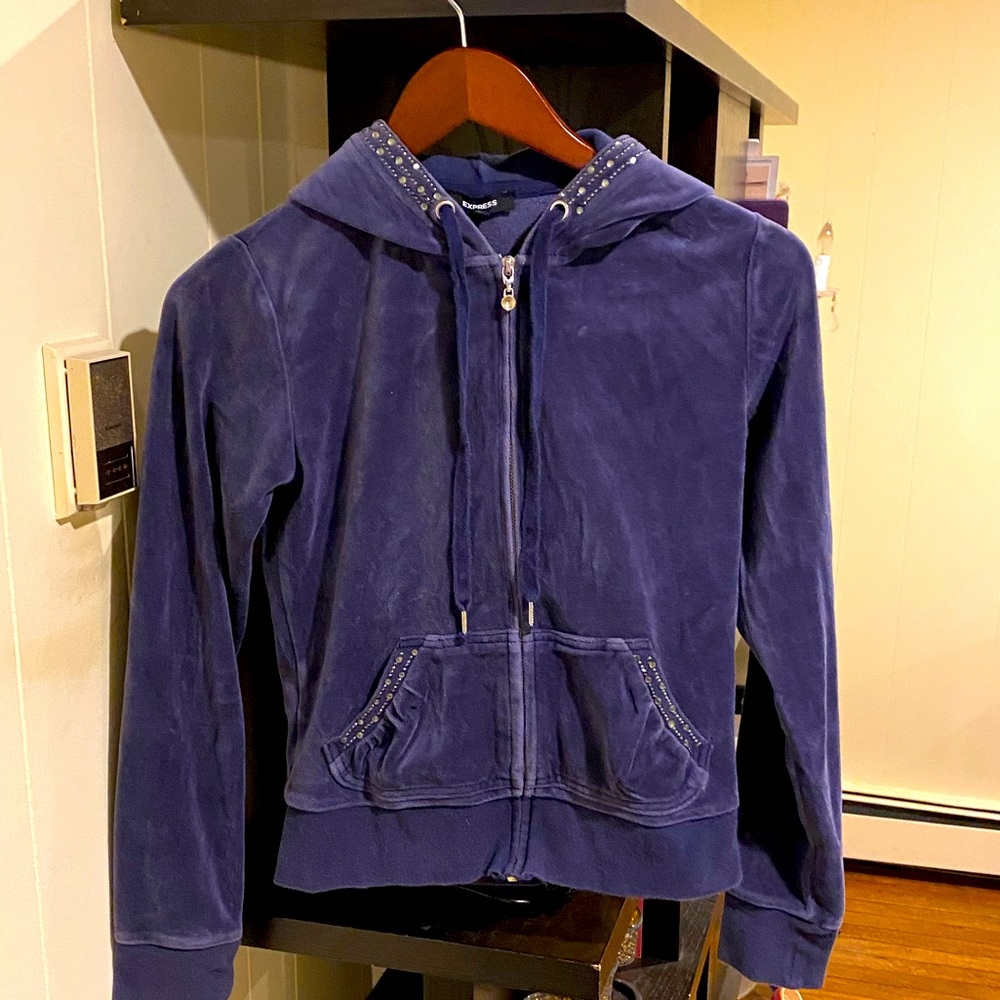 Express Blue Sparkley L\S Hoodie